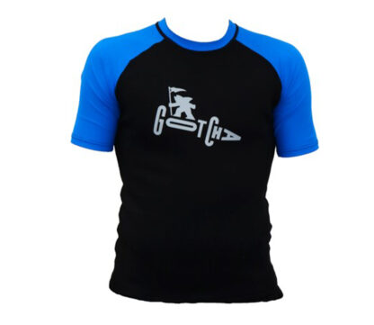 Gotcha Pro Rash 2mm UPF50+ Nylon Lycra Short Sleeve T-Shirt, Black/Blue
