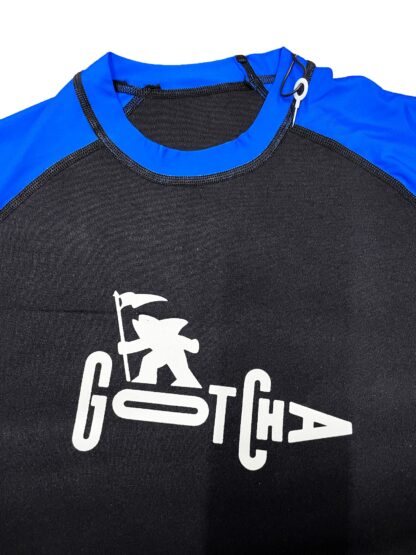 Gotcha Pro Rash 2mm UPF50+ Nylon Lycra Short Sleeve T-Shirt, Black/Blue - Image 2