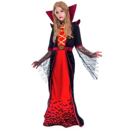 Spooktacular Creations Royal Vampire Costume for Girls, Deluxe Set Halloween Gothic Victorian Vampiress Queen Costume for Dress Up Party - Image 7