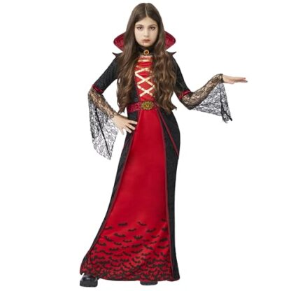 Spooktacular Creations Royal Vampire Costume for Girls, Deluxe Set Halloween Gothic Victorian Vampiress Queen Costume for Dress Up Party - Image 3