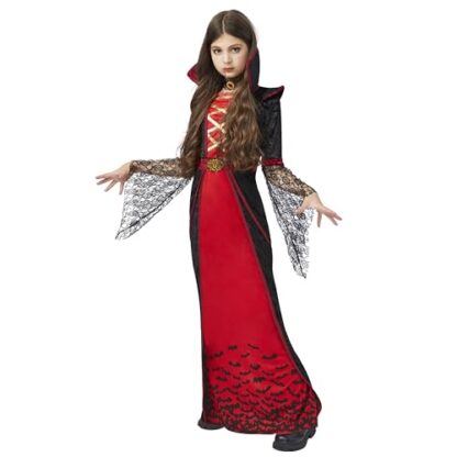 Spooktacular Creations Royal Vampire Costume for Girls, Deluxe Set Halloween Gothic Victorian Vampiress Queen Costume for Dress Up Party - Image 4
