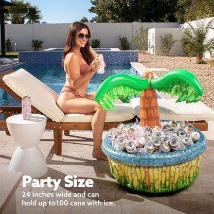 JOYIN 28?Inflatable Palm Tree Cooler, Luau Hawaiian Tropical Beach Themed Party Decorations, Blow Up Palm Trees Cooler Outdoor Party Supplies, Kids Adults Birthday Party Dظor - Image 2