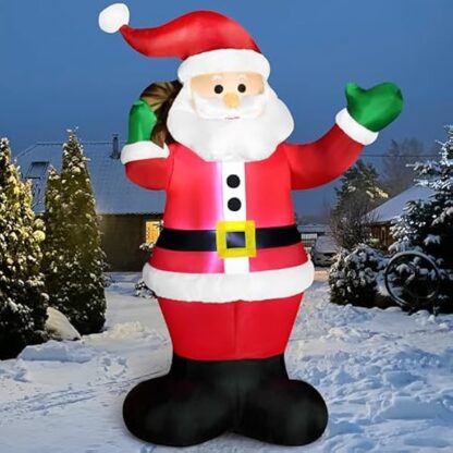 Joiedomi 6 FT Christmas Inflatable Santa with Gift Bag, Blow Up Xmas Inflatable Decorations with Build in LEDs for Christmas Decor, Yard Outdoor Garden Lawn Winter Decorations