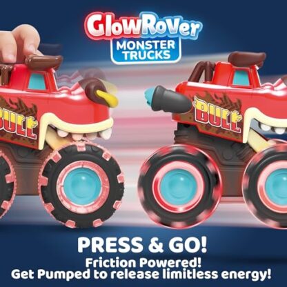 JOYIN 3 Pack Monster Truck Toy - Motion Activated Light-Up Cars for Toddlers - Monster Treads Lightning Wheels - Baby Toy Present - Press & Go Cars for Boys Girls Birthday Gifts Easter Basket Stuffer - Image 3